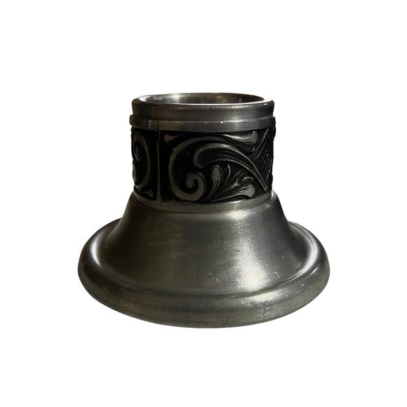 Set of Two Decorative Pewter Candle Holders - Picture 3 of 6